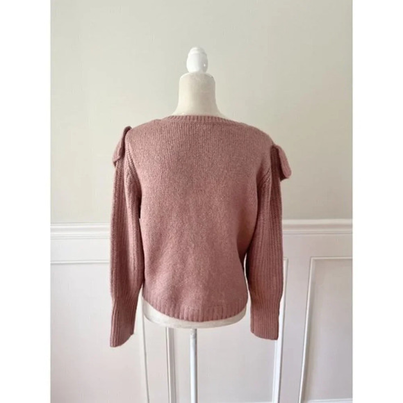 Wild Fable Pink Ruffle Crew Neck Sweater M - Picture 4 of 5